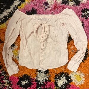 Free People Hello There Striped Linen Top